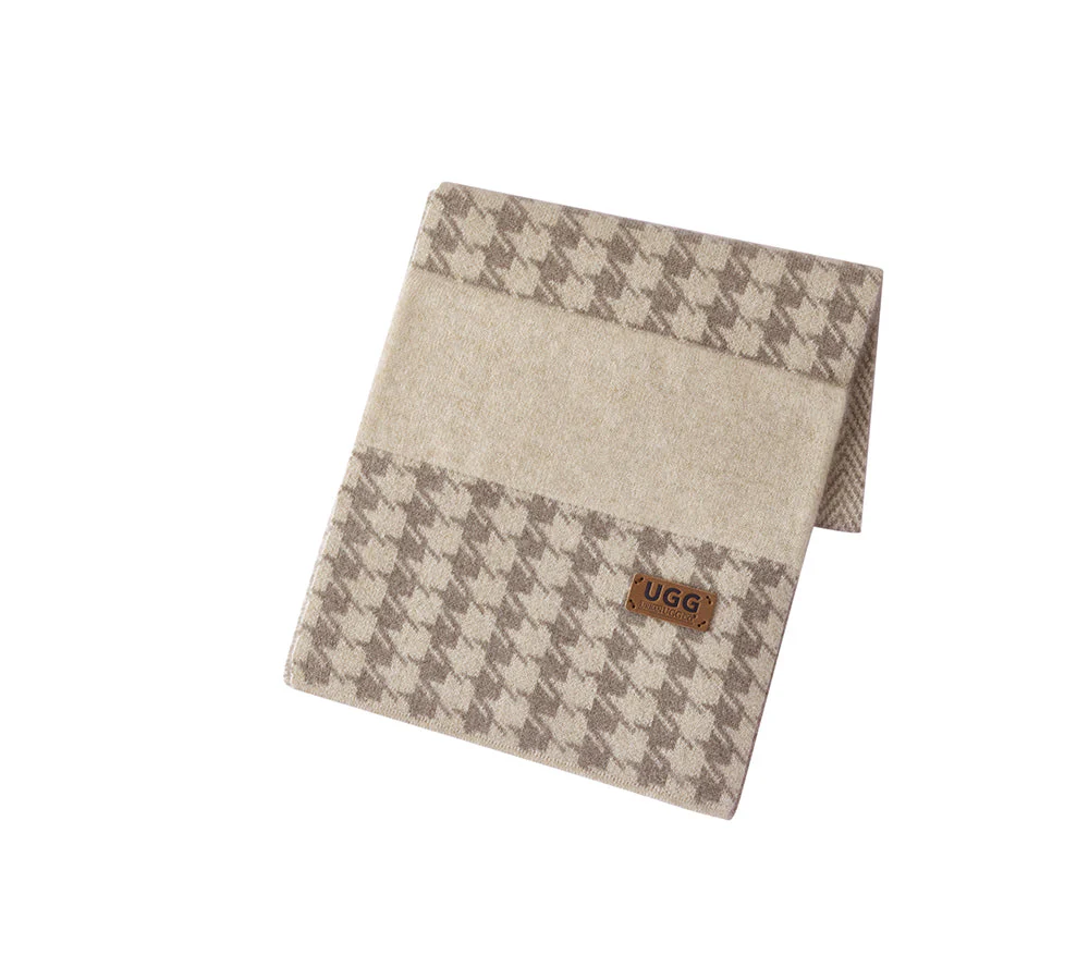 100% Cashmere Houndstooth Ultra Soft Scarf Novelle - Image 3