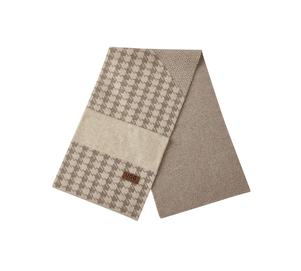 100% Cashmere Houndstooth Ultra Soft Scarf Novelle - Image 4