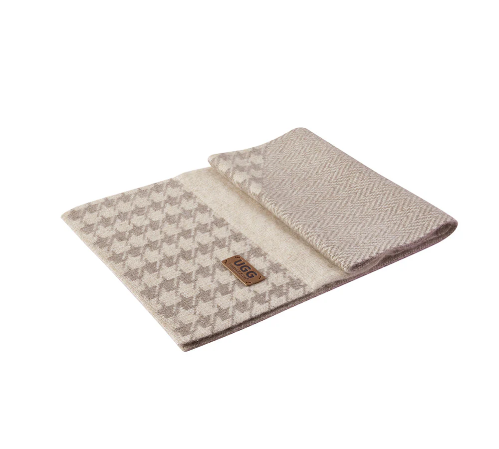 100% Cashmere Houndstooth Ultra Soft Scarf Novelle - Image 5