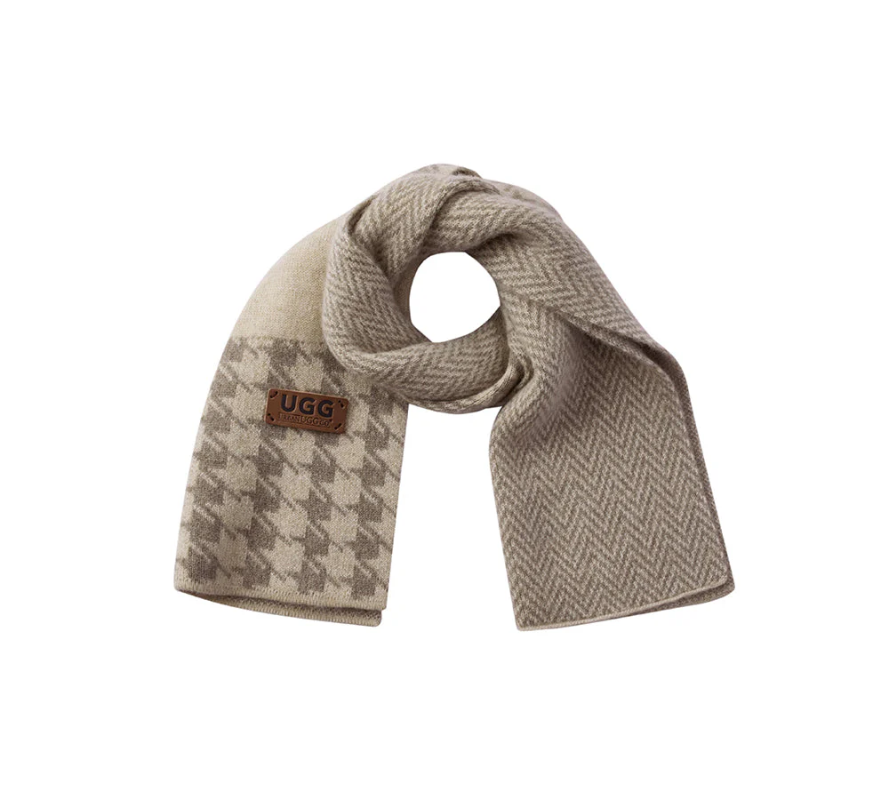 100% Cashmere Houndstooth Ultra Soft Scarf Novelle - Image 7