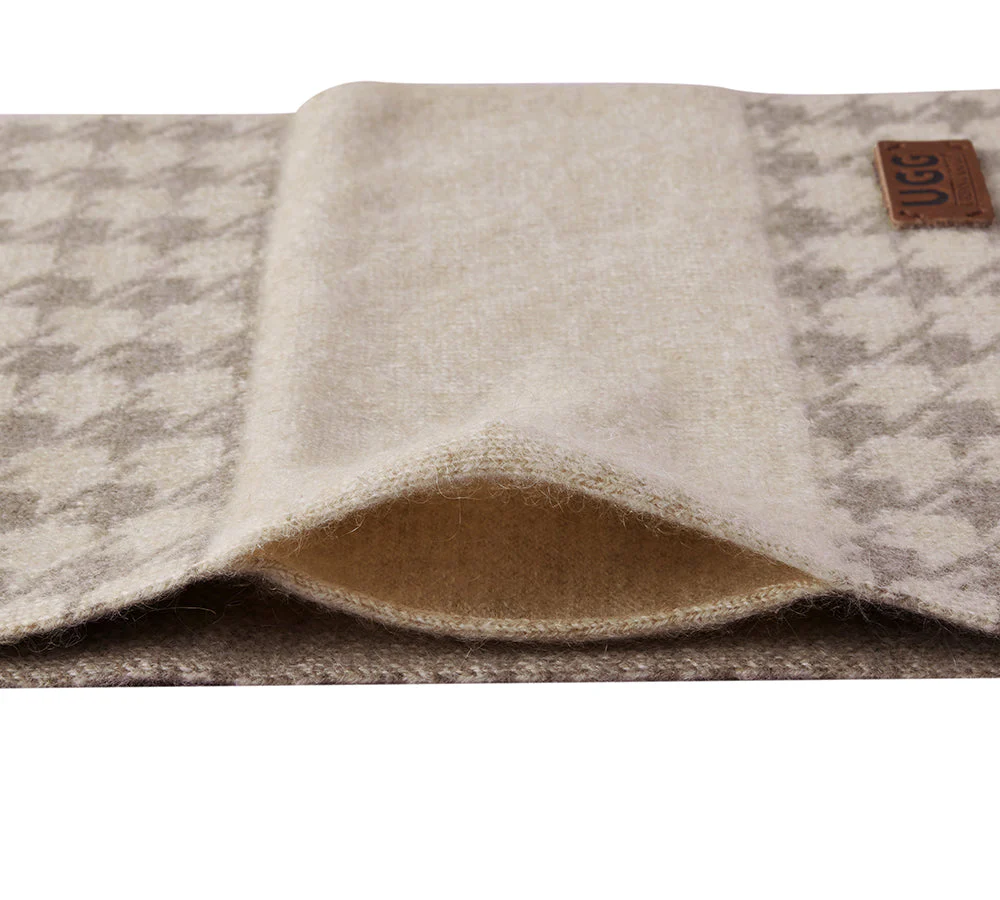 100% Cashmere Houndstooth Ultra Soft Scarf Novelle - Image 8
