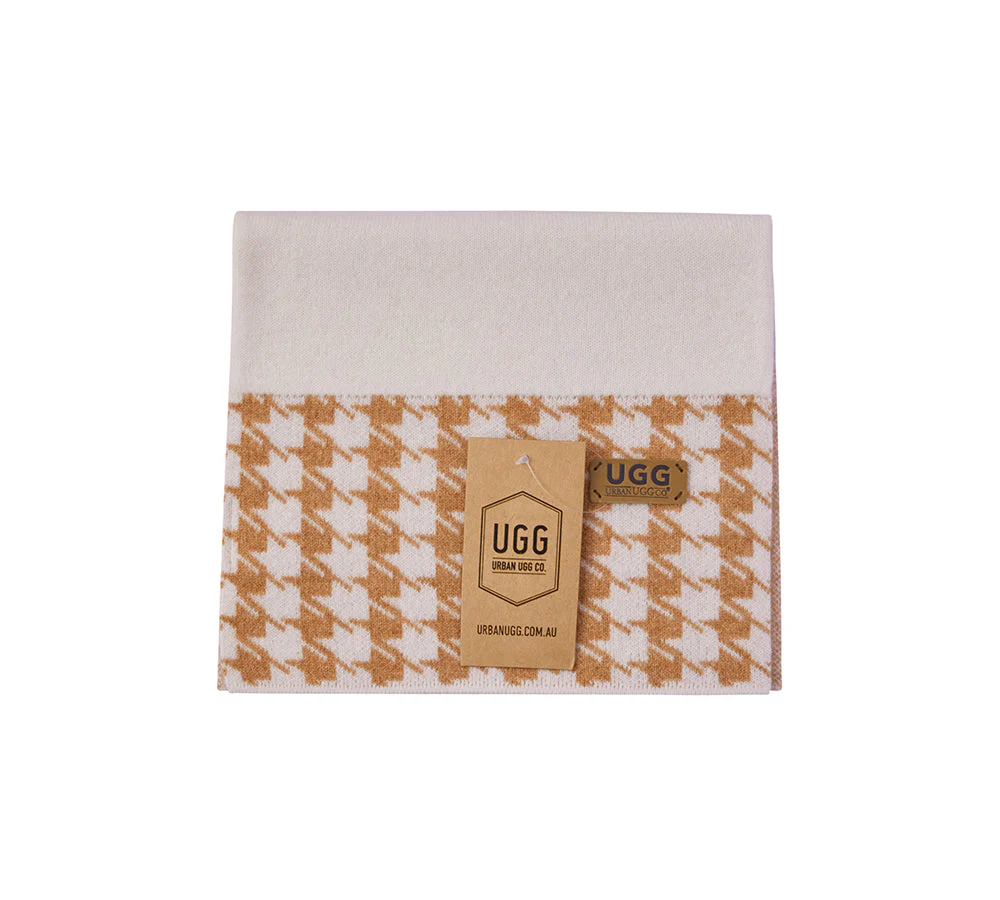 100% Cashmere Houndstooth Ultra Soft Scarf Novelle - Image 9