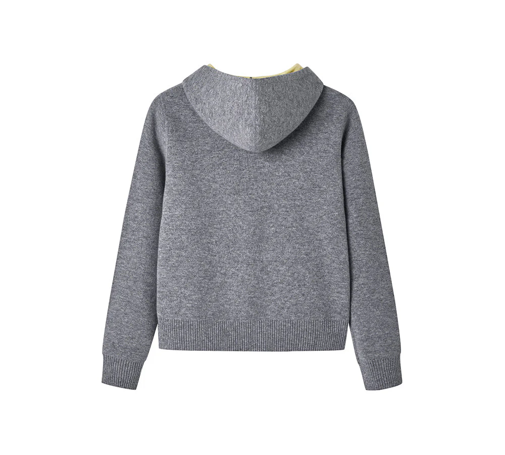 100% Wool Cardigan Knit Zip Hoodie Tanno - Image 10