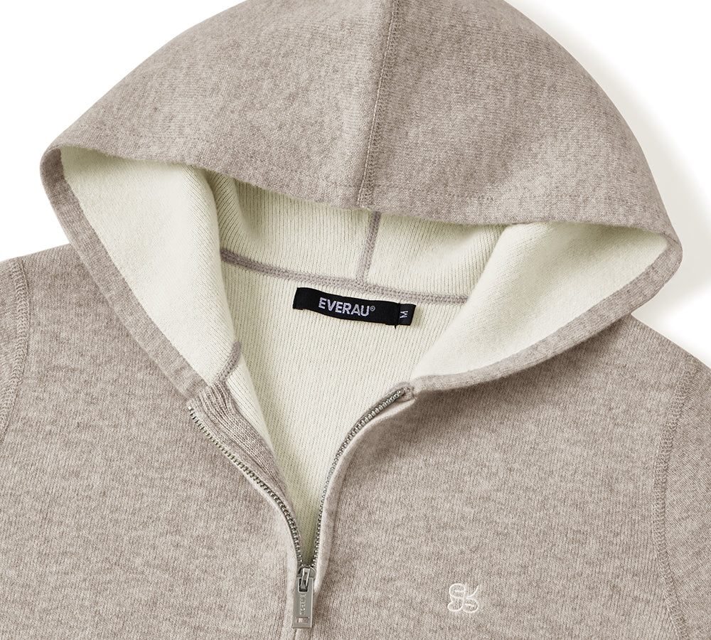 100% Wool Cardigan Knit Zip Hoodie Tanno - Image 5