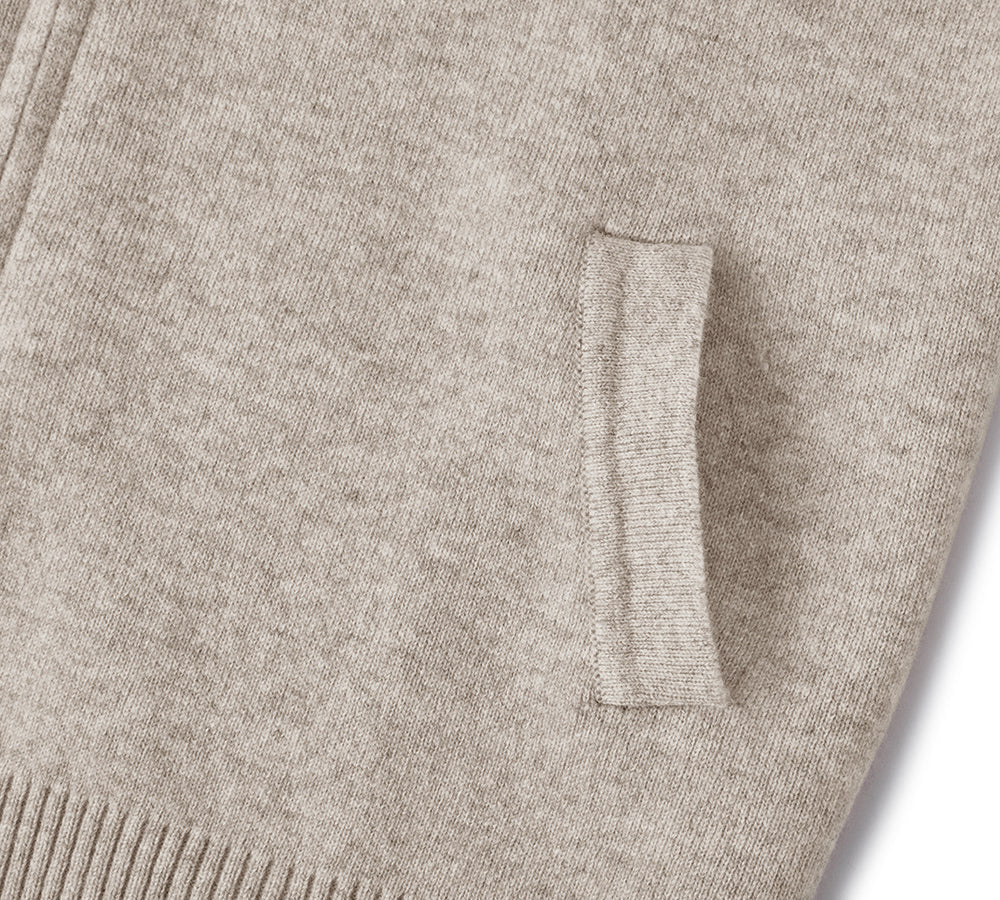 100% Wool Cardigan Knit Zip Hoodie Tanno - Image 6