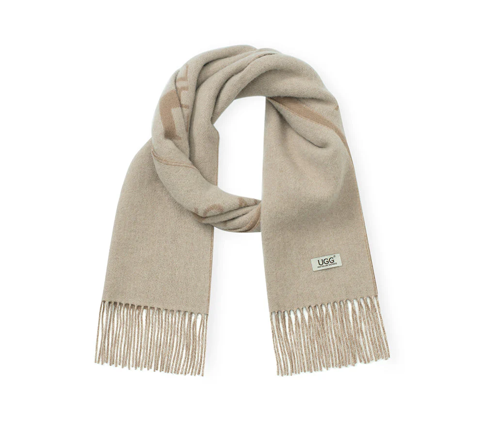 100% Wool Plain Scarf Oatumn - Image 3