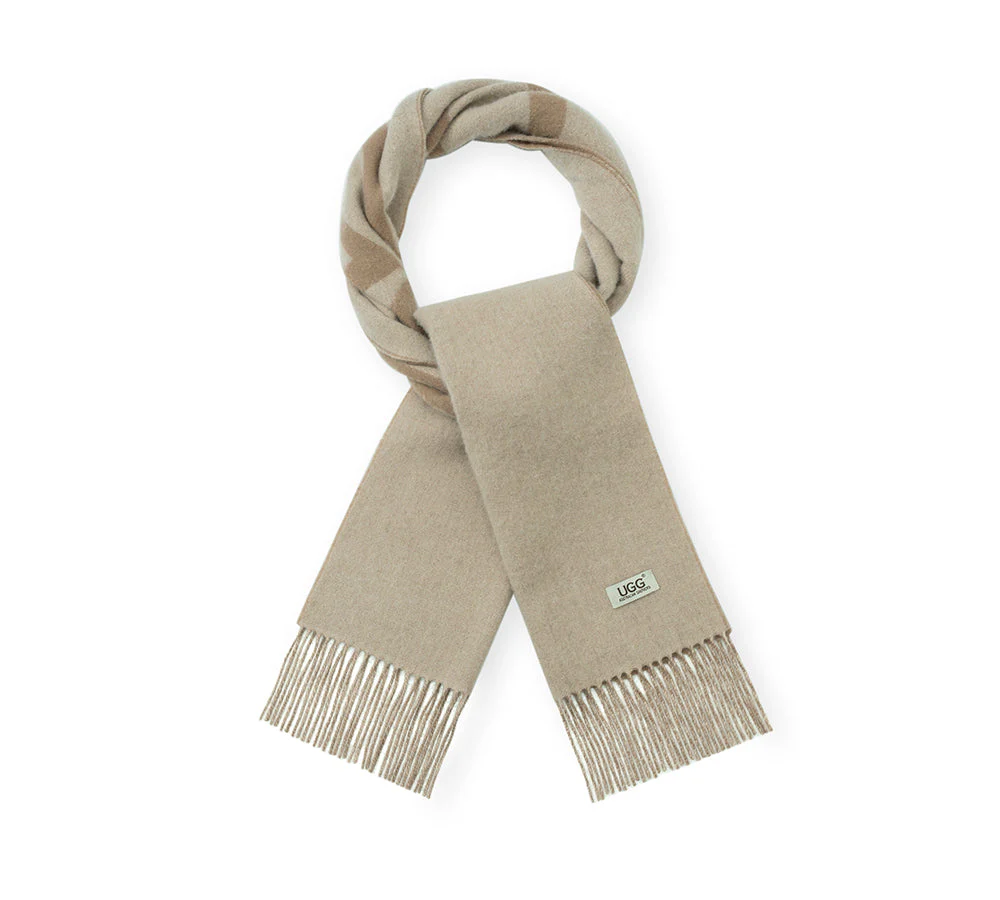 100% Wool Plain Scarf Oatumn - Image 4