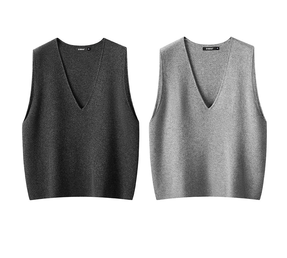100% Wool V-Neck Sweater Wooly Vest