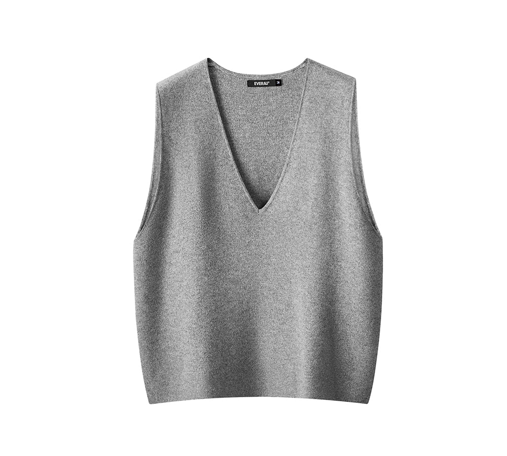 100% Wool V-Neck Sweater Wooly Vest - Image 2