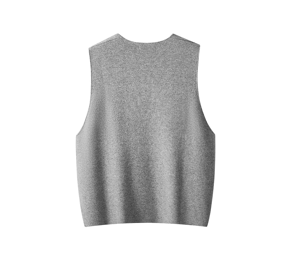 100% Wool V-Neck Sweater Wooly Vest - Image 3