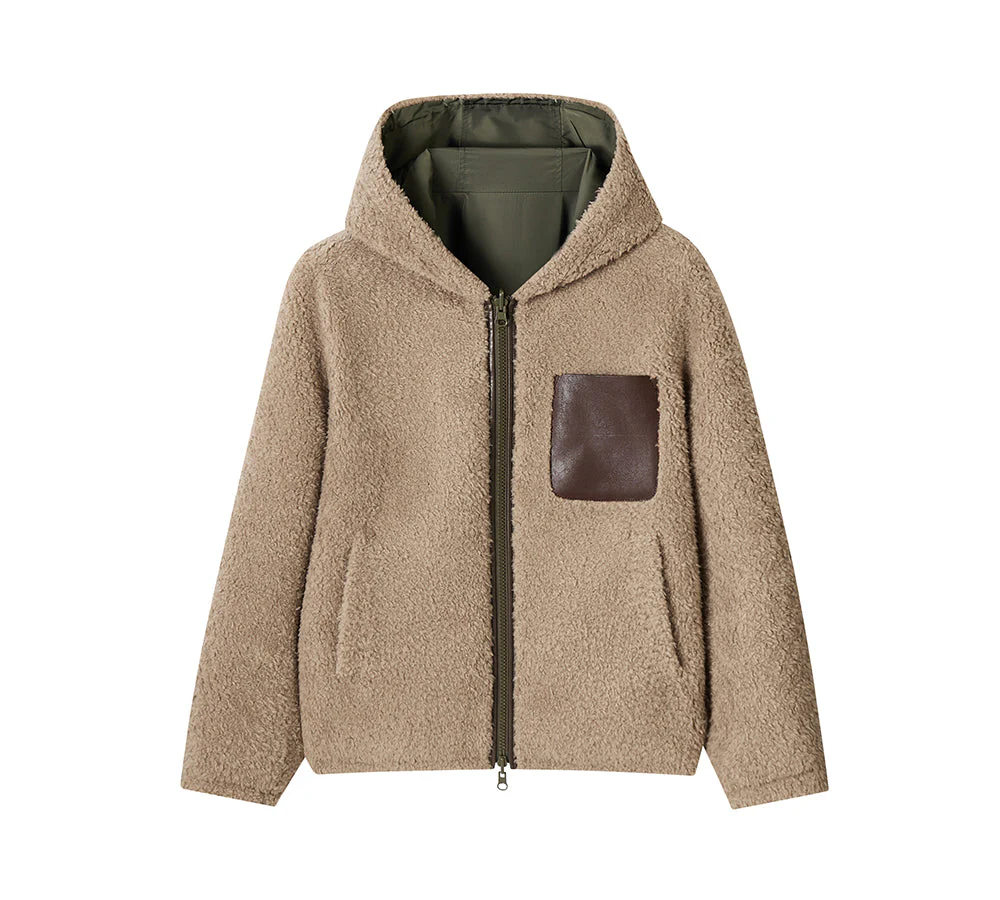 100% Wool Zip Reversible Jacket Moona