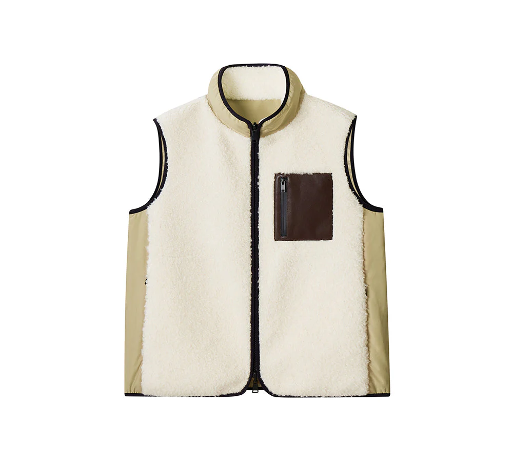 100% Wool Zip Reversible Vest Cozea
