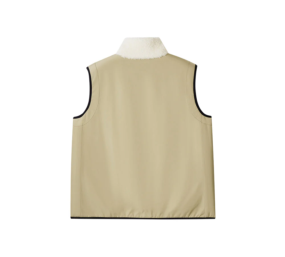 100% Wool Zip Reversible Vest Cozea - Image 4