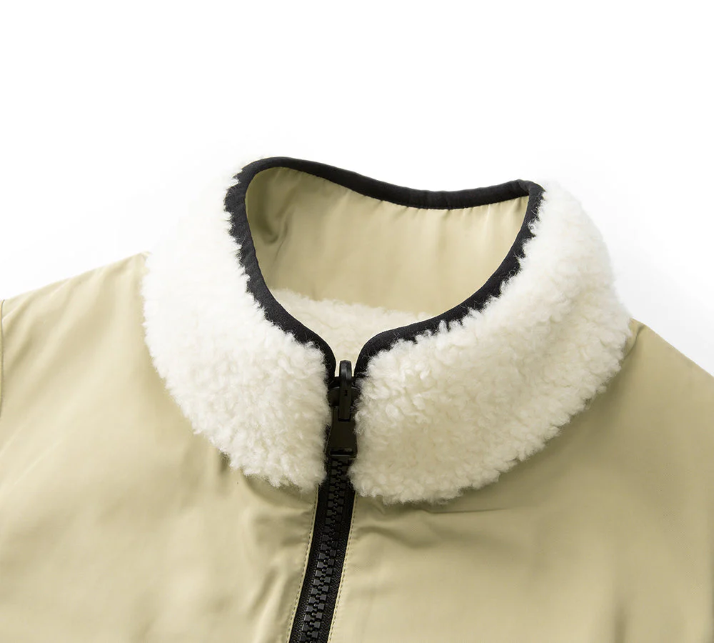 100% Wool Zip Reversible Vest Cozea - Image 6