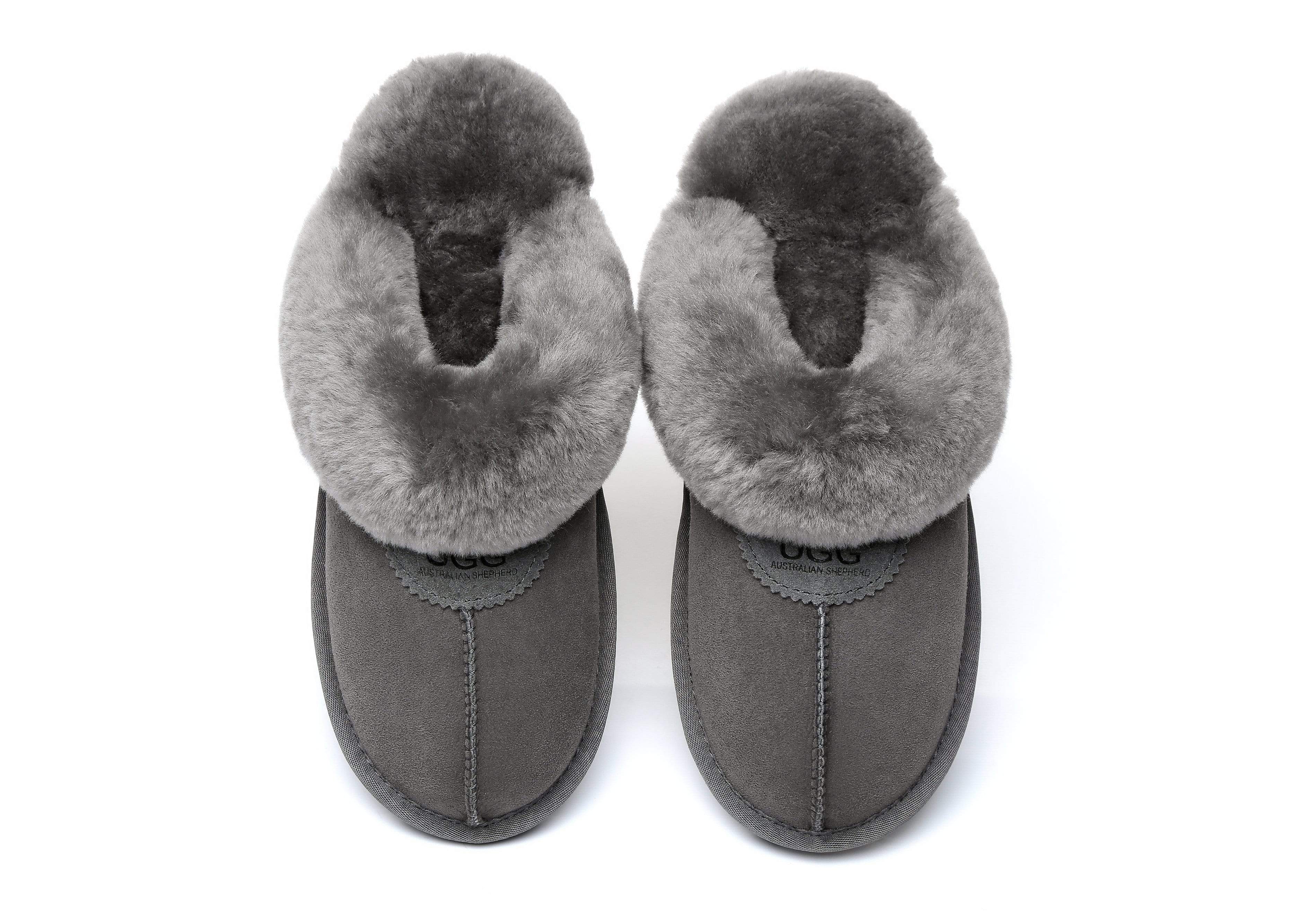 Women Slippers Premium Australia Sheepskin Wool Waffle Scuff - Image 11