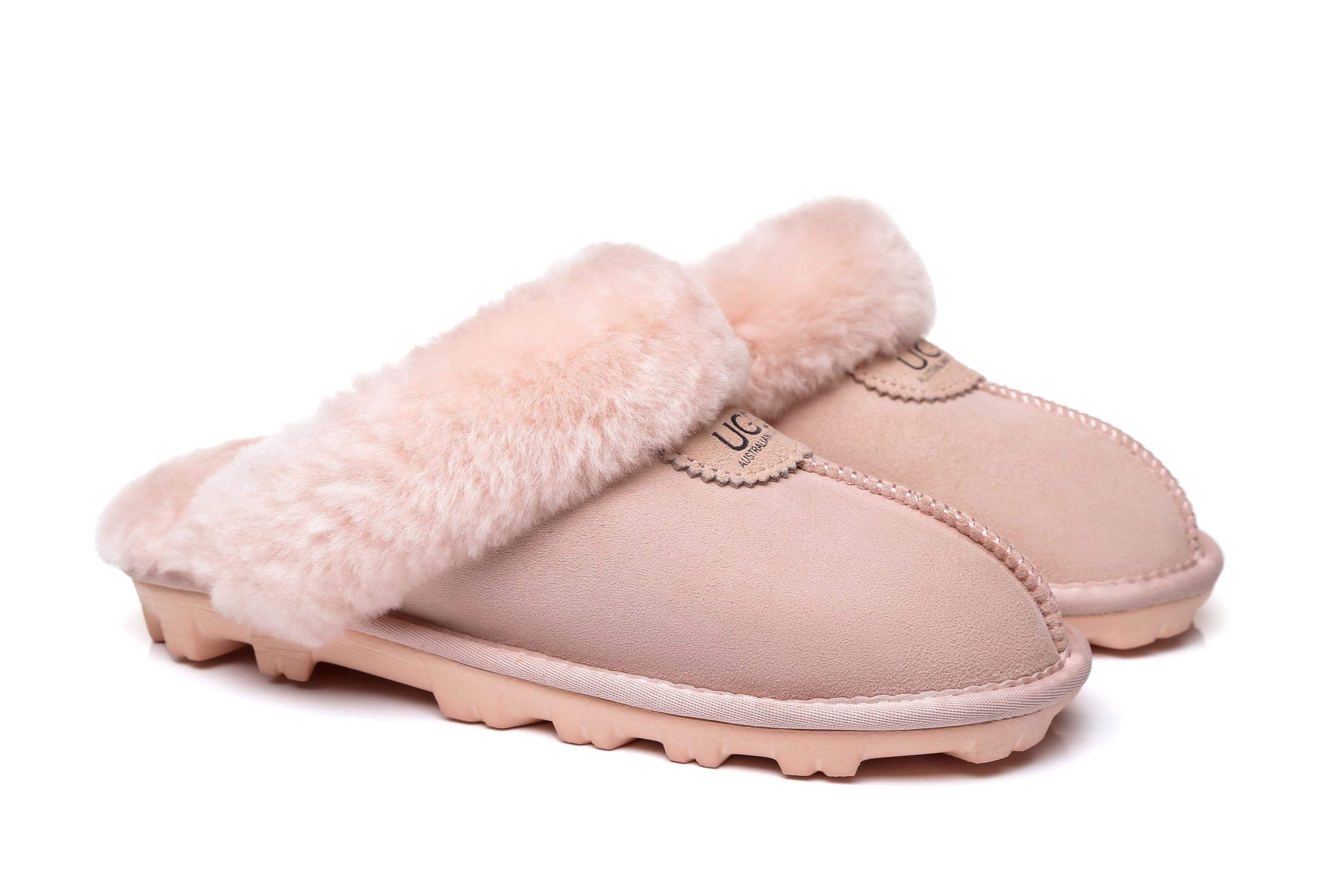 Women Slippers Premium Australia Sheepskin Wool Waffle Scuff - Image 13