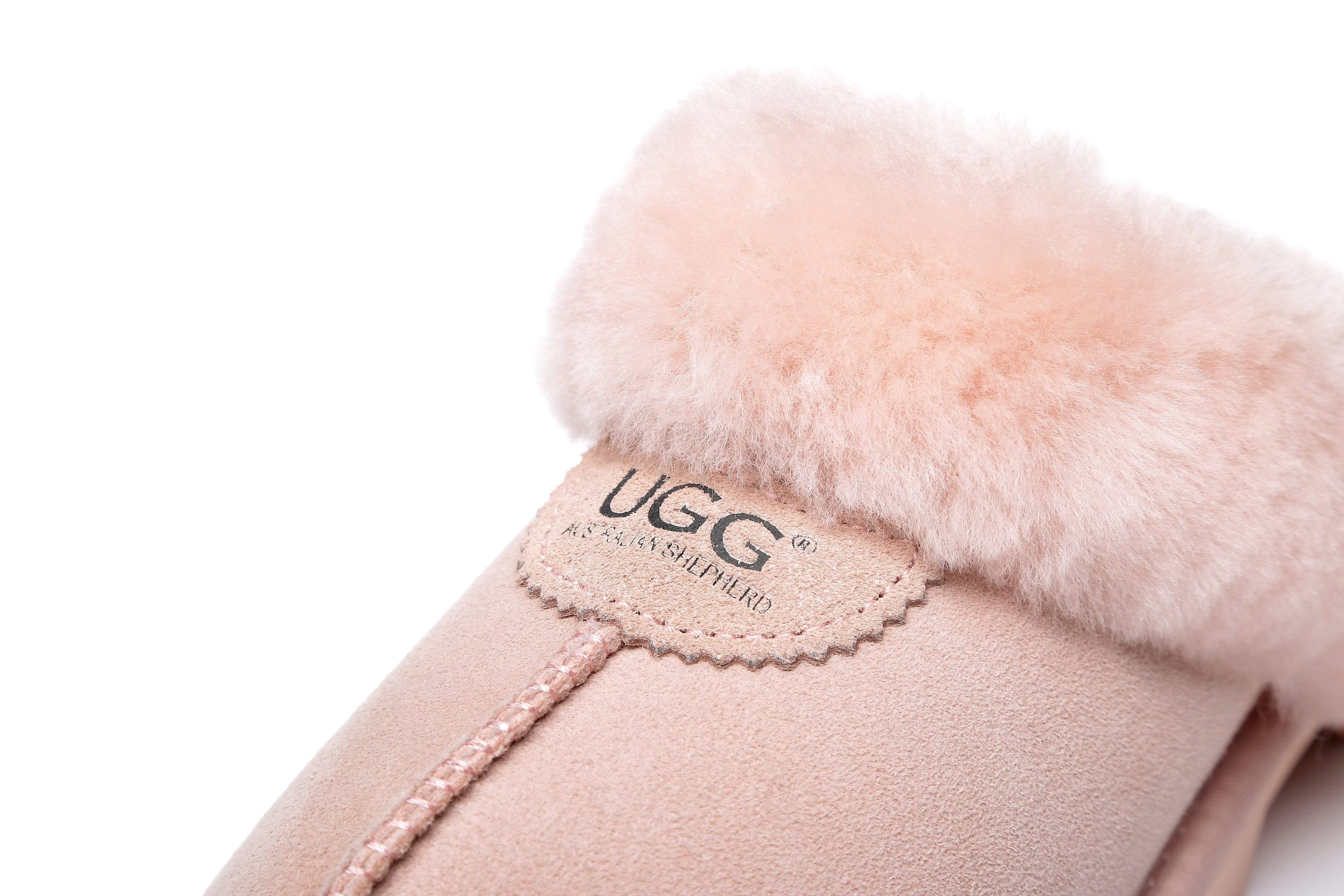 Women Slippers Premium Australia Sheepskin Wool Waffle Scuff - Image 14