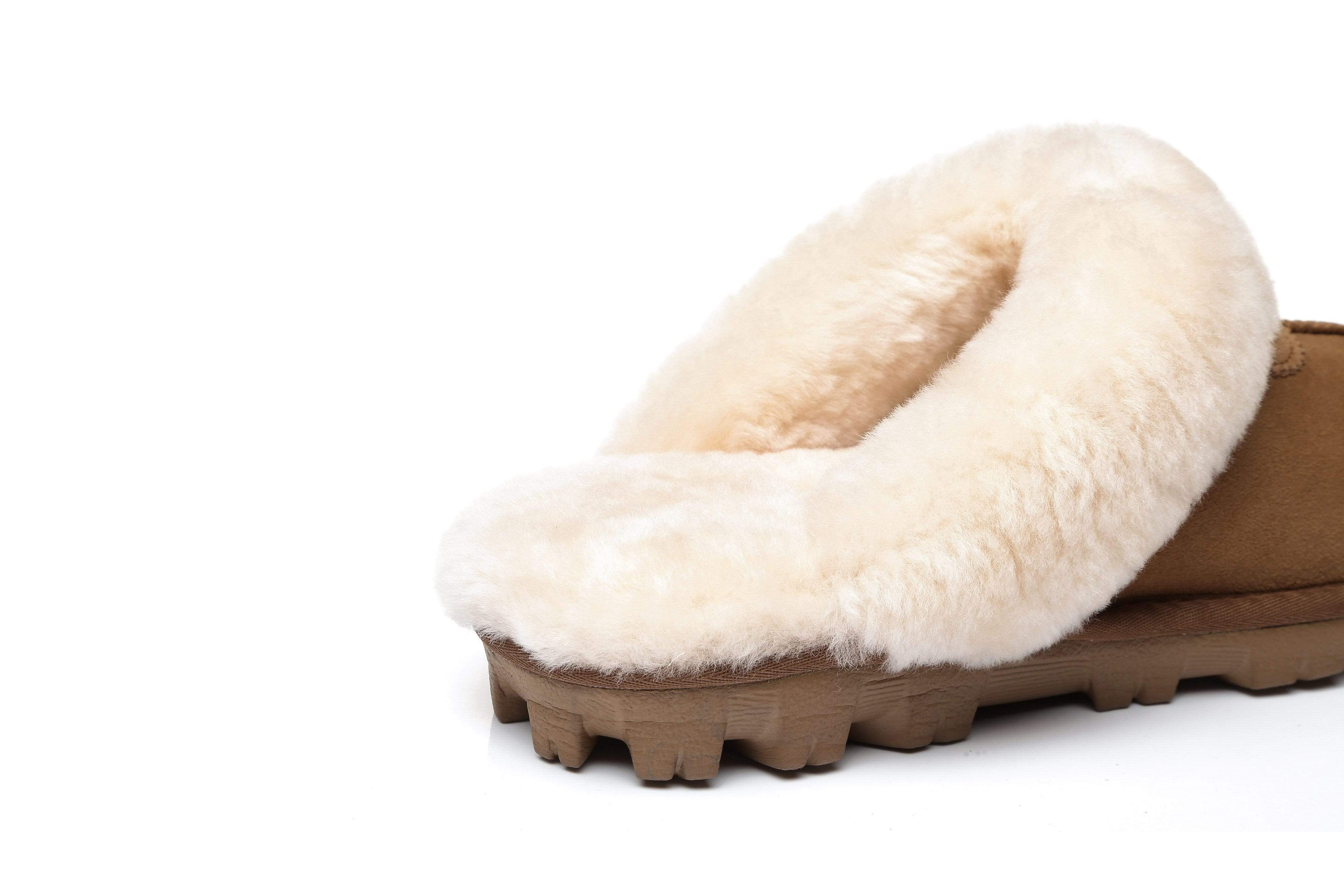 Women Slippers Premium Australia Sheepskin Wool Waffle Scuff - Image 3