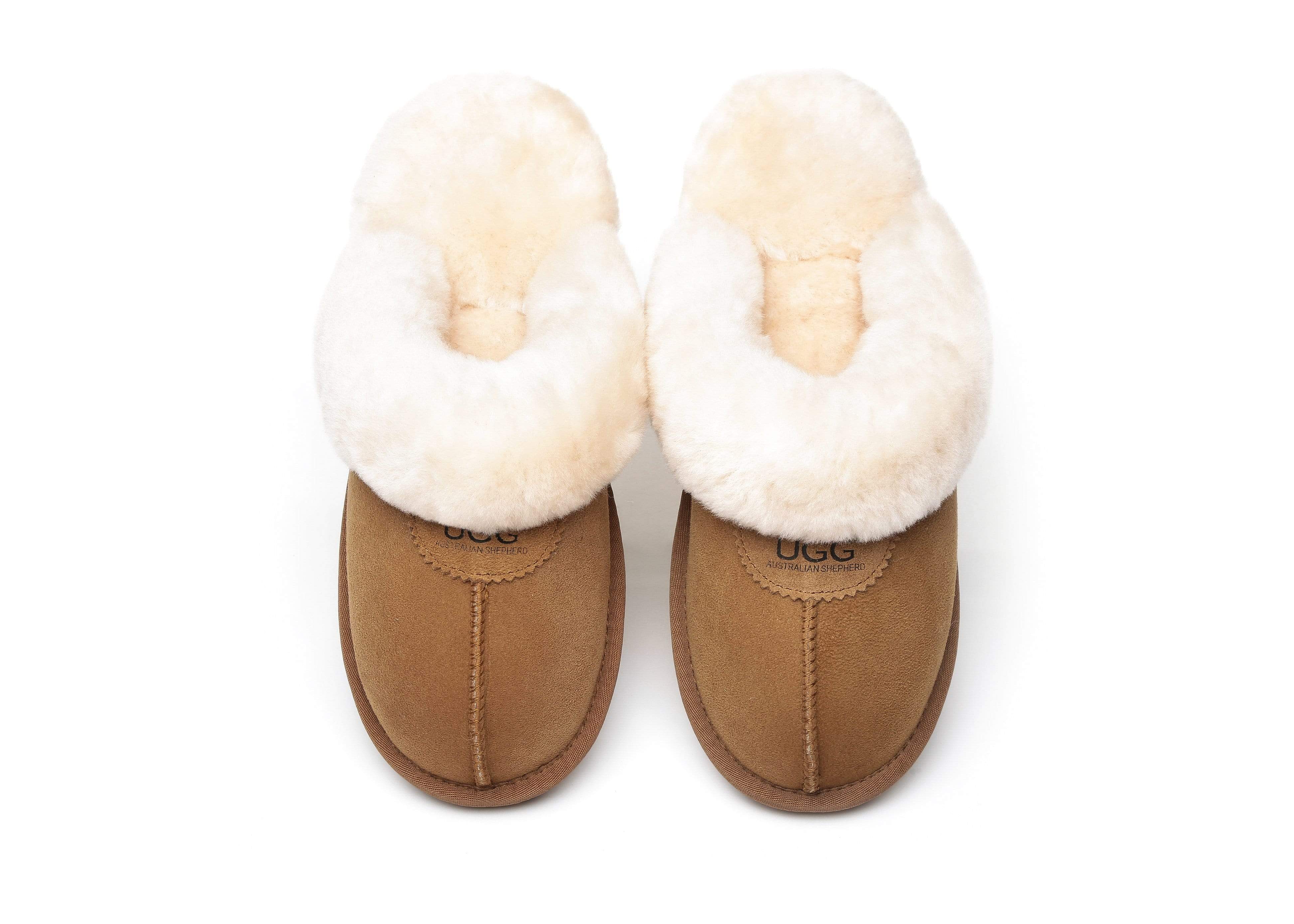 Women Slippers Premium Australia Sheepskin Wool Waffle Scuff - Image 6