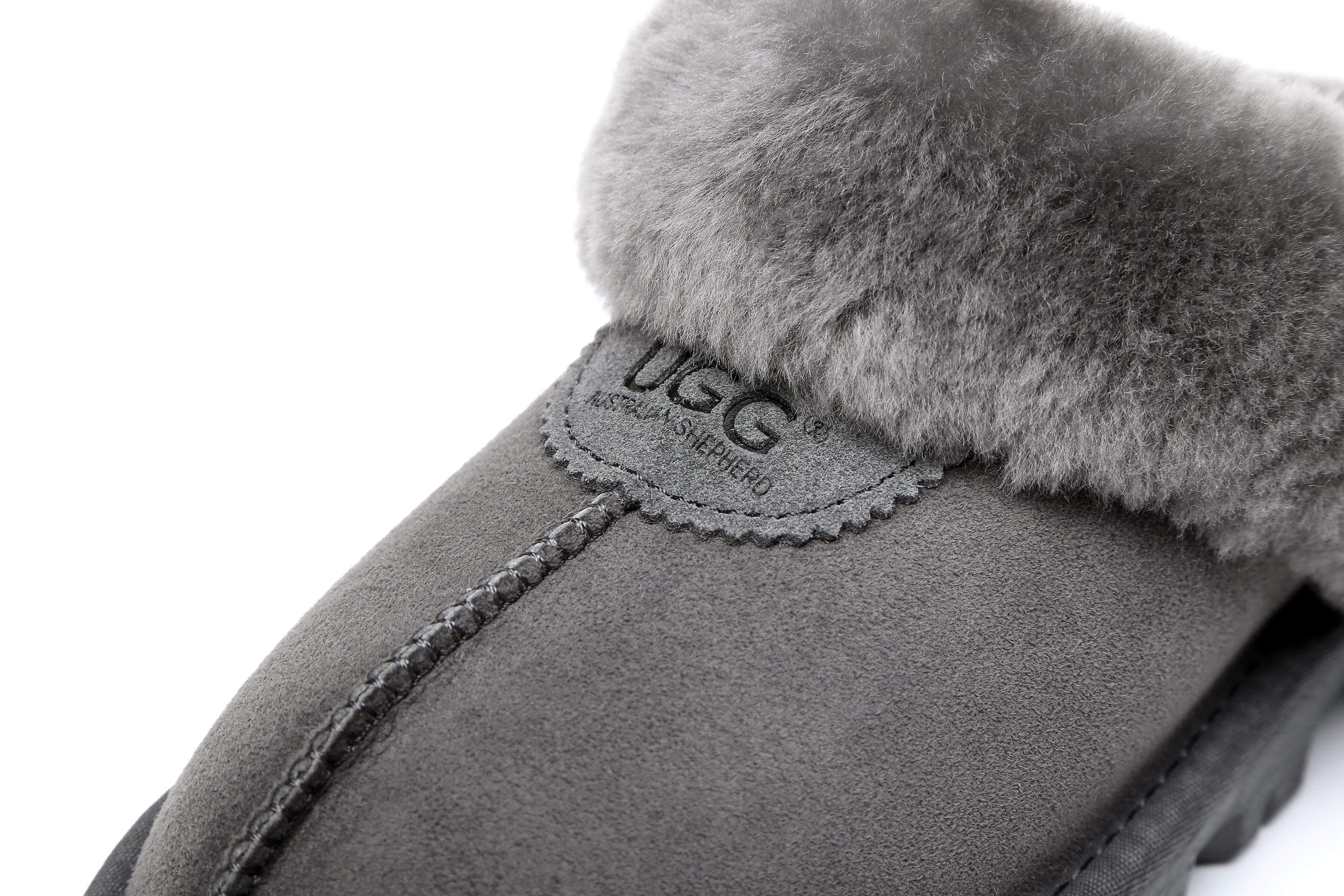 Women Slippers Premium Australia Sheepskin Wool Waffle Scuff - Image 8
