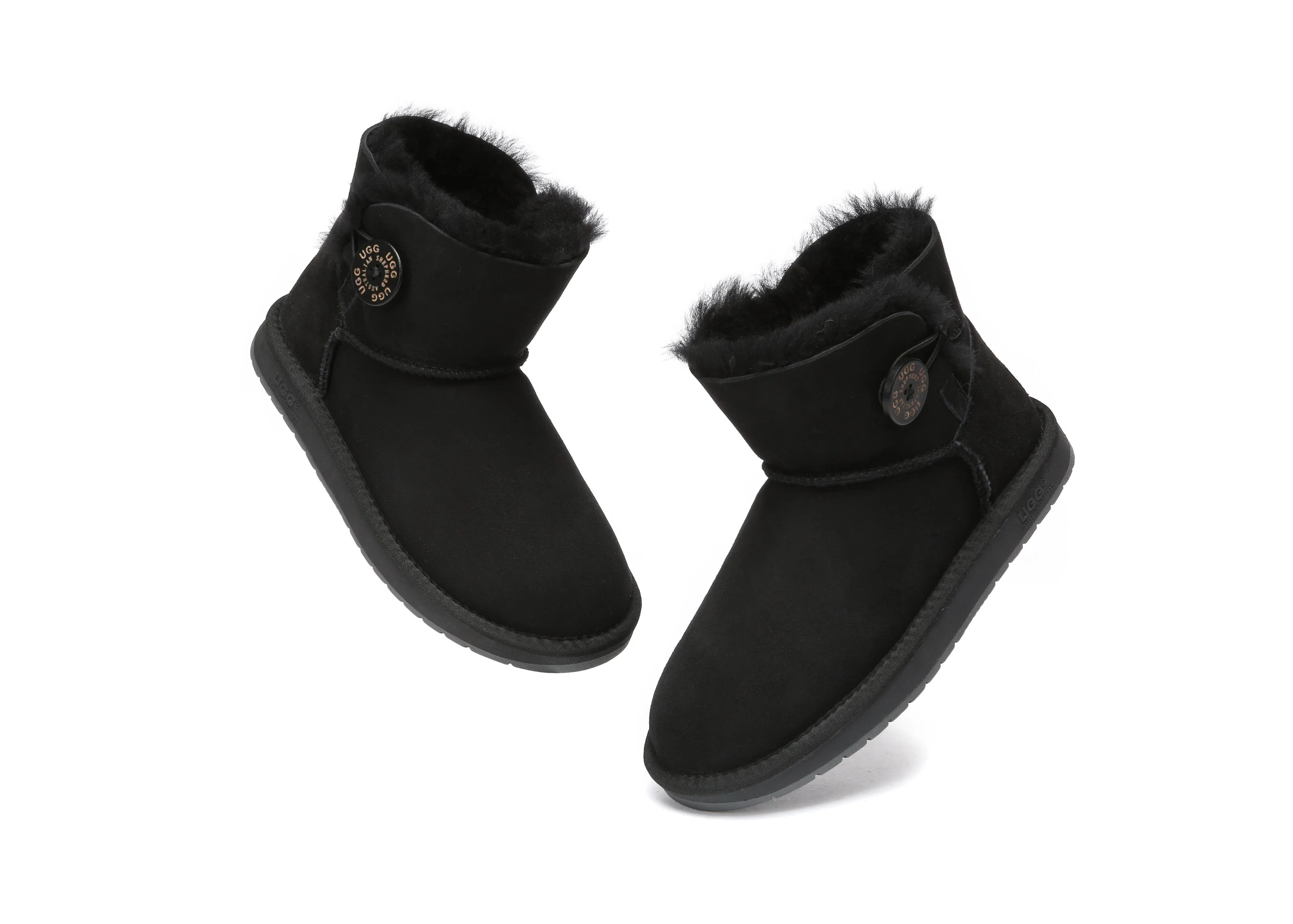Australia Premium Double Face Sheepskin Water Resistant Mini Button Boots - Image 12