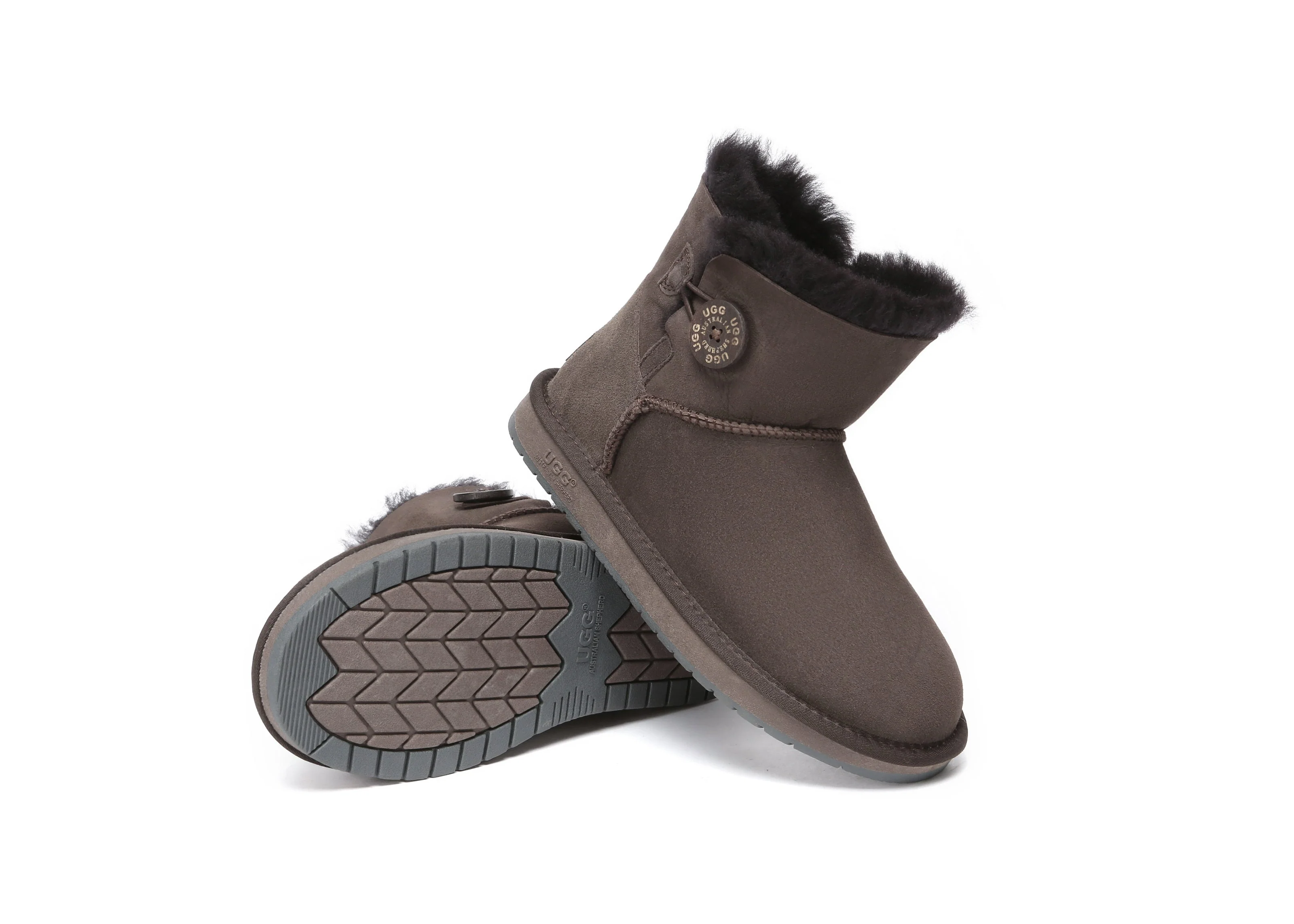Australia Premium Double Face Sheepskin Water Resistant Mini Button Boots - Image 16