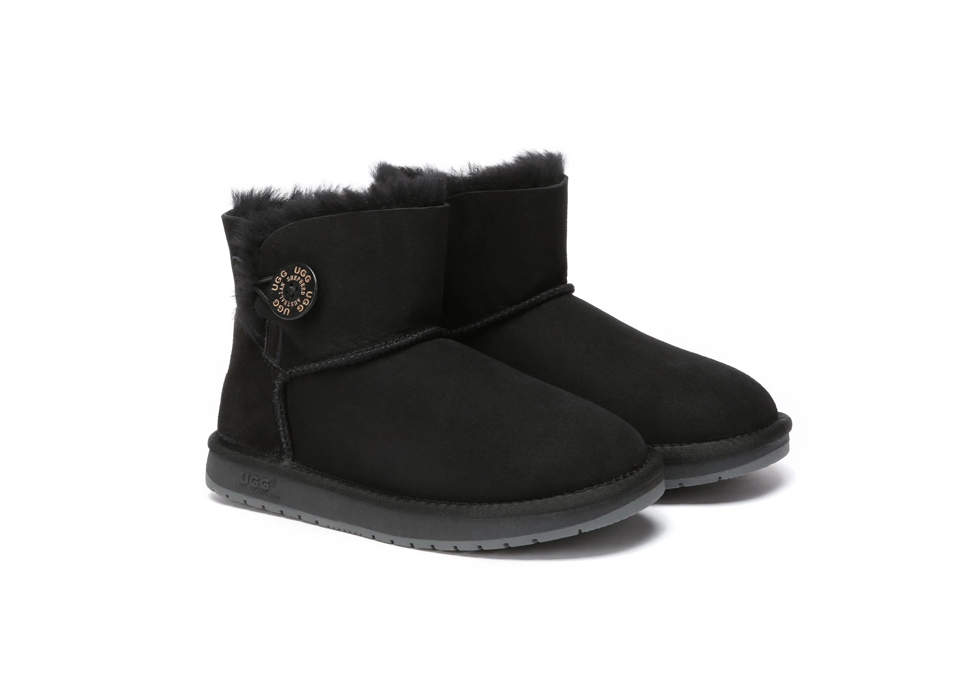 Australia Premium Double Face Sheepskin Water Resistant Mini Button Boots - Image 9