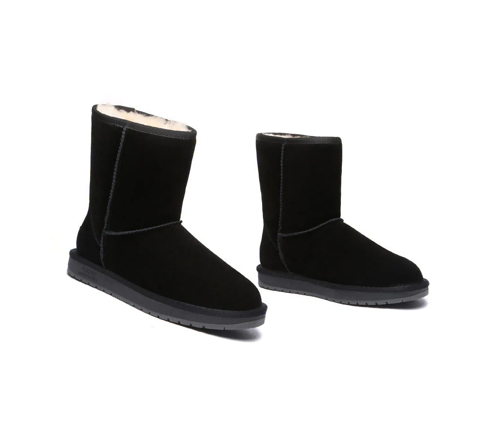 Australian Genuine Sheepskin Unisex Short Classic Suede Boots - Image 11