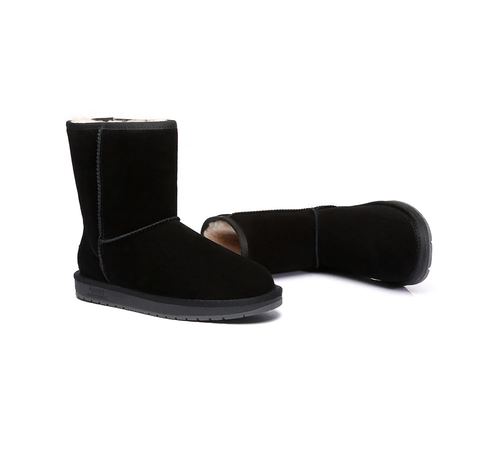 Australian Genuine Sheepskin Unisex Short Classic Suede Boots - Image 12