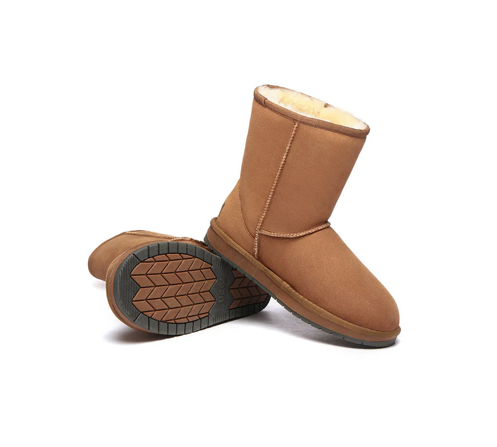 Australian Genuine Sheepskin Unisex Short Classic Suede Boots - Image 3