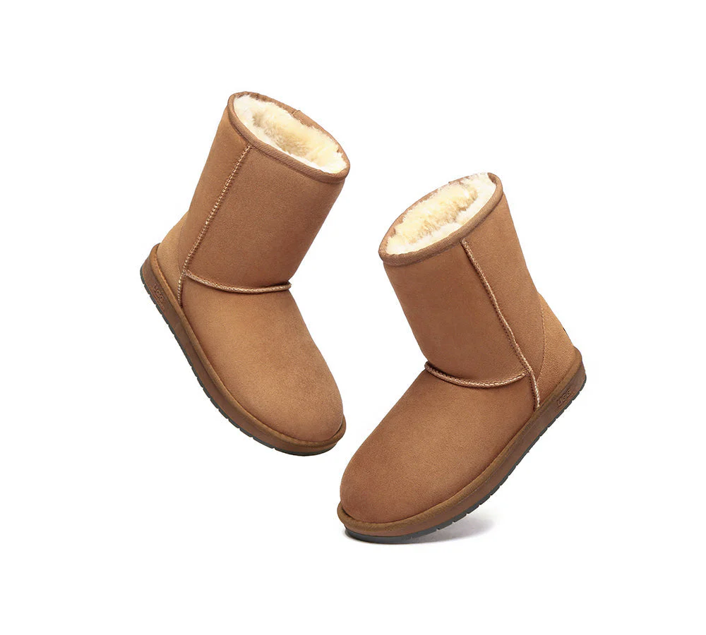 Australian Genuine Sheepskin Unisex Short Classic Suede Boots - Image 4