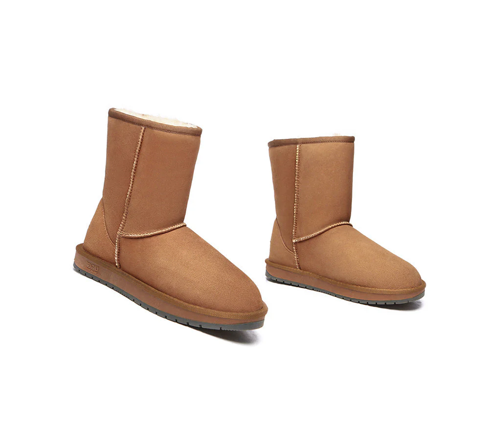 Australian Genuine Sheepskin Unisex Short Classic Suede Boots - Image 5