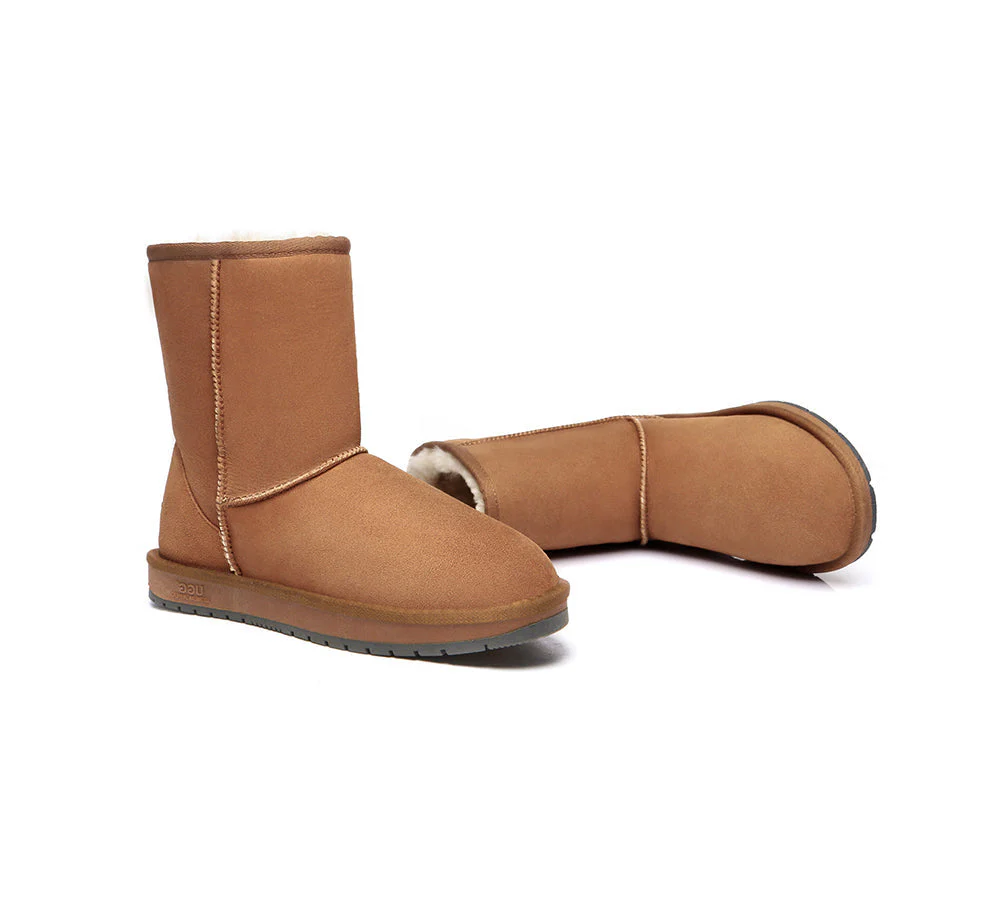 Australian Genuine Sheepskin Unisex Short Classic Suede Boots - Image 6