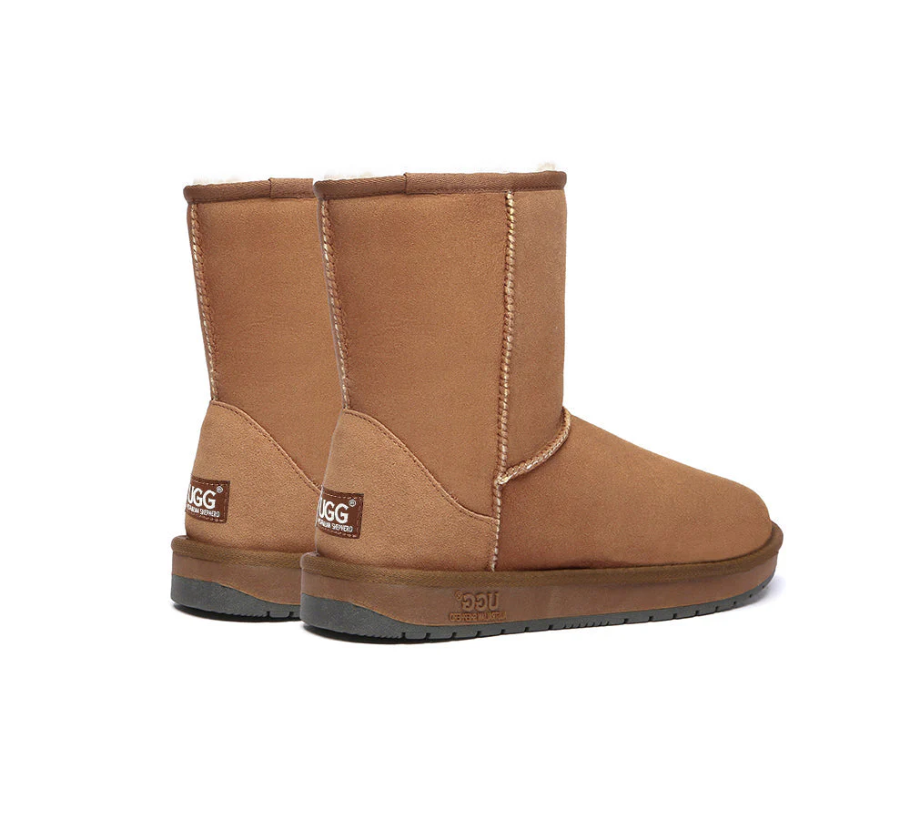 Australian Genuine Sheepskin Unisex Short Classic Suede Boots - Image 7