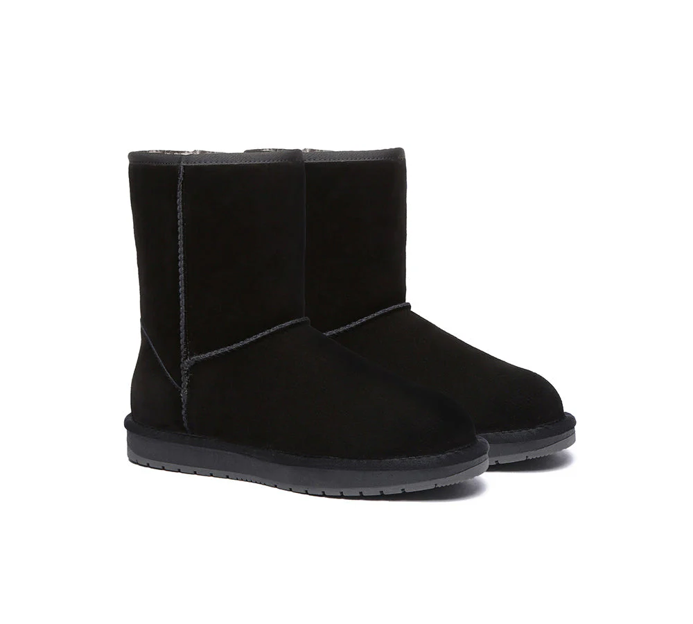Australian Genuine Sheepskin Unisex Short Classic Suede Boots - Image 8