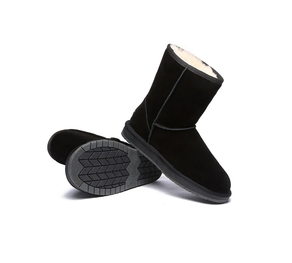 Australian Genuine Sheepskin Unisex Short Classic Suede Boots - Image 9