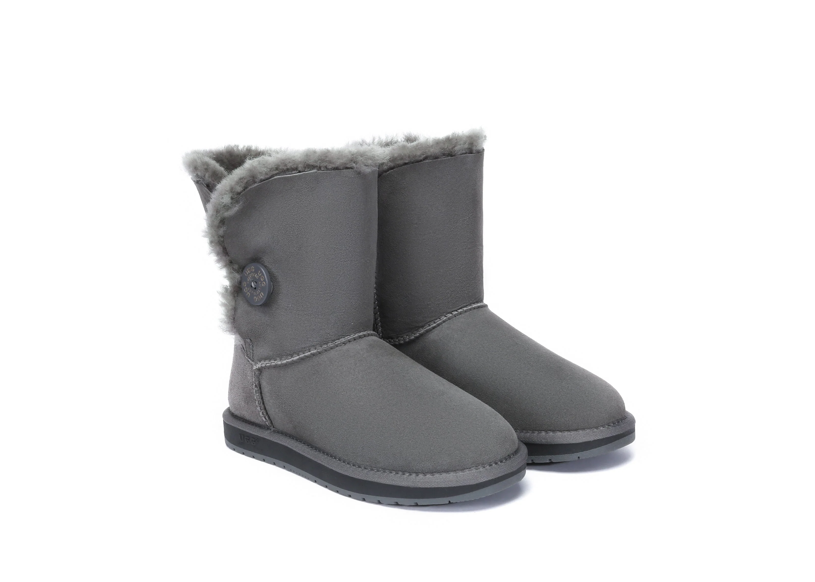 Australian Premium Double Face Sheepskin Short Button Water Resistant Boots - Image 15