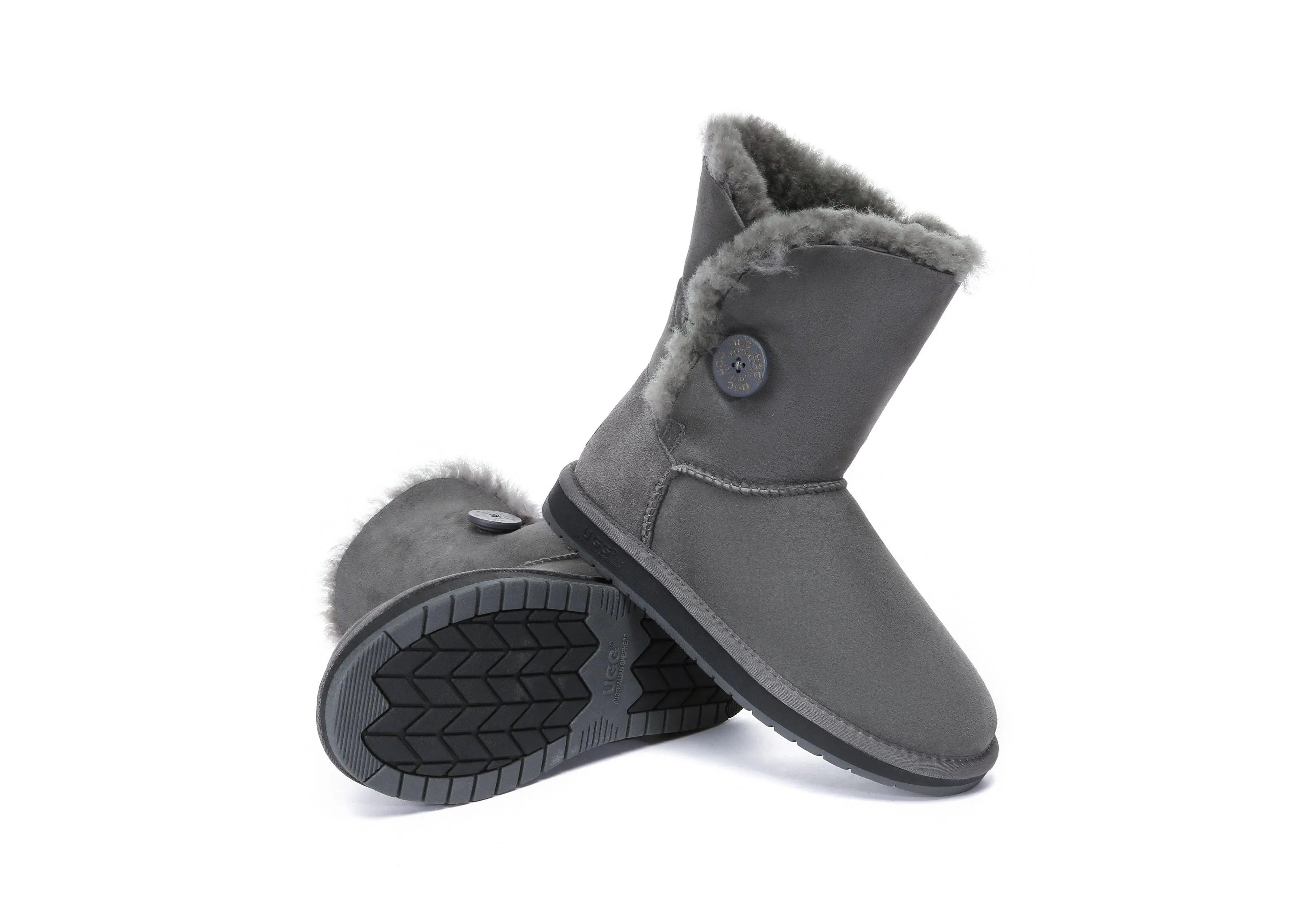 Australian Premium Double Face Sheepskin Short Button Water Resistant Boots - Image 16