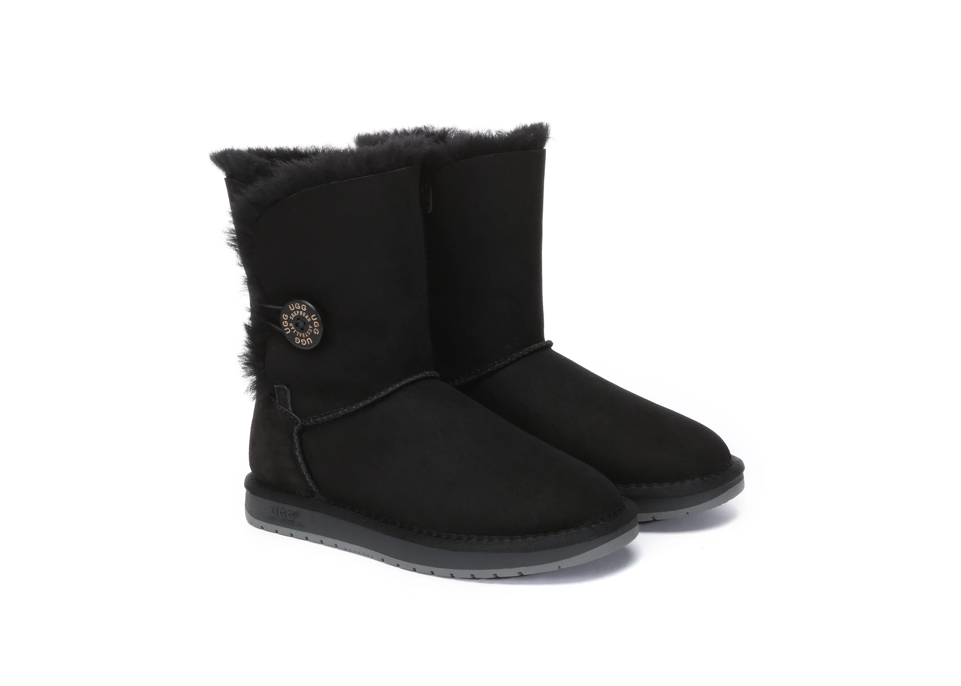 Australian Premium Double Face Sheepskin Short Button Water Resistant Boots - Image 21
