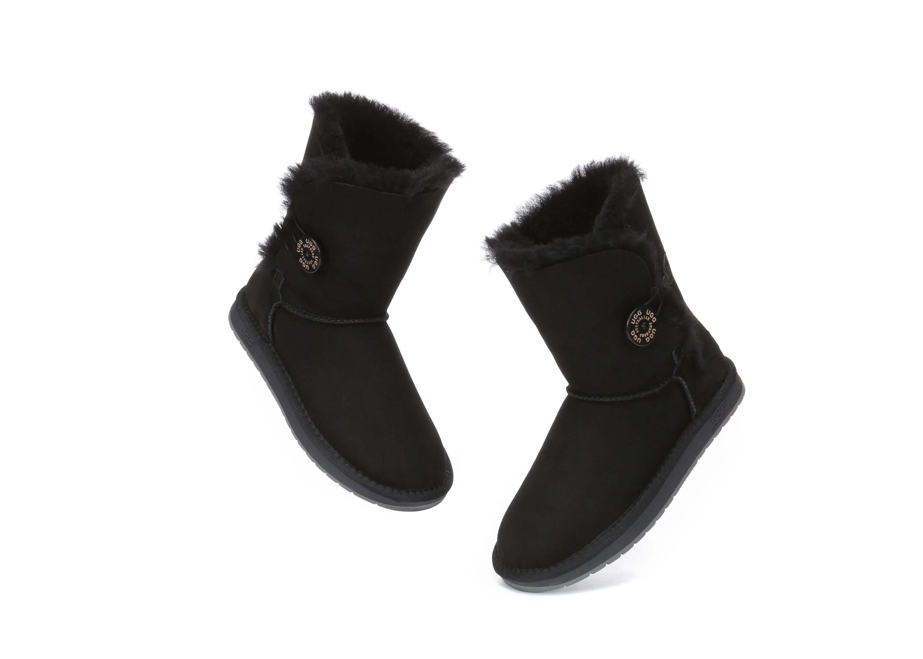 Australian Premium Double Face Sheepskin Short Button Water Resistant Boots - Image 24