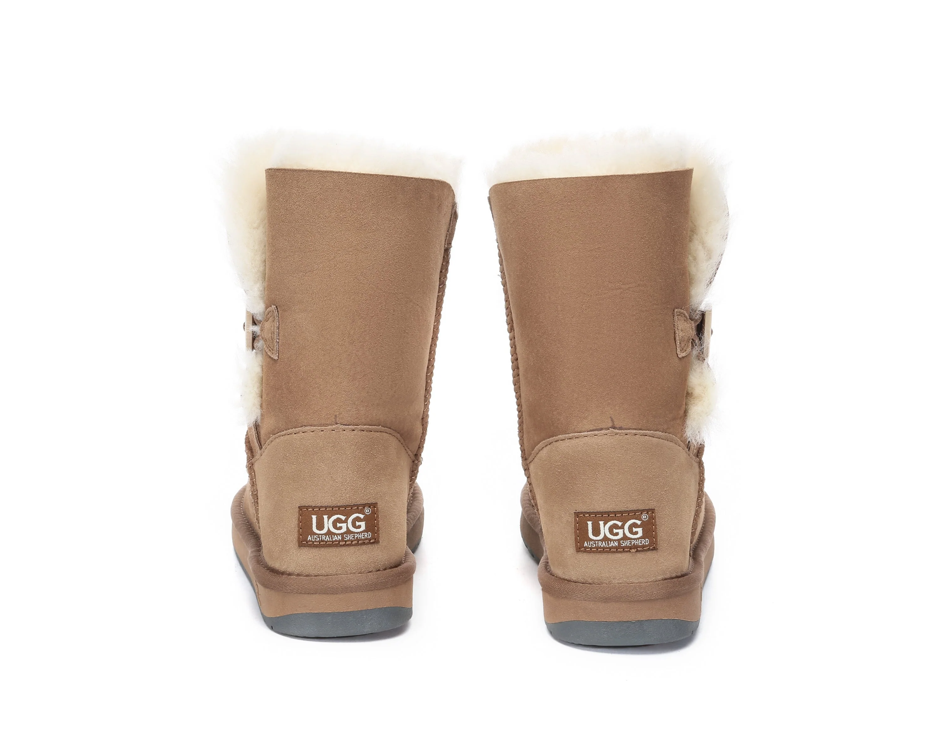 Australian Premium Double Face Sheepskin Short Button Water Resistant Boots - Image 8