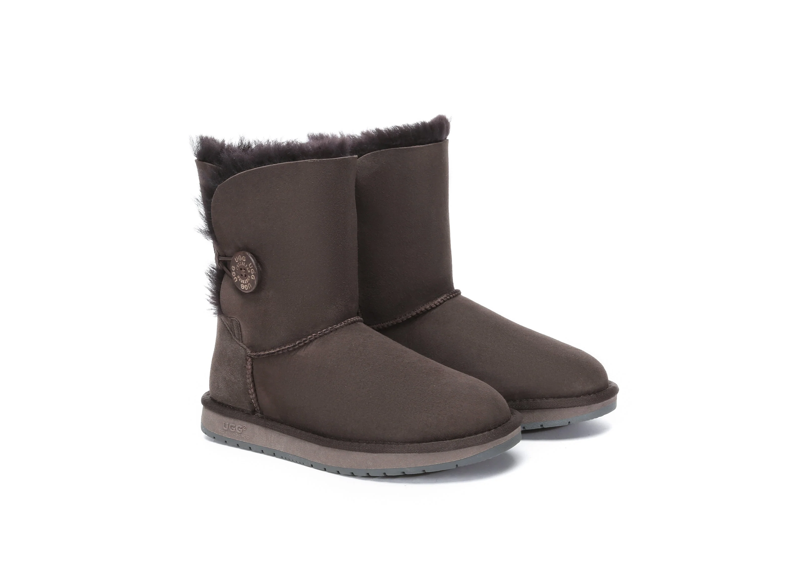 Australian Premium Double Face Sheepskin Short Button Water Resistant Boots - Image 9