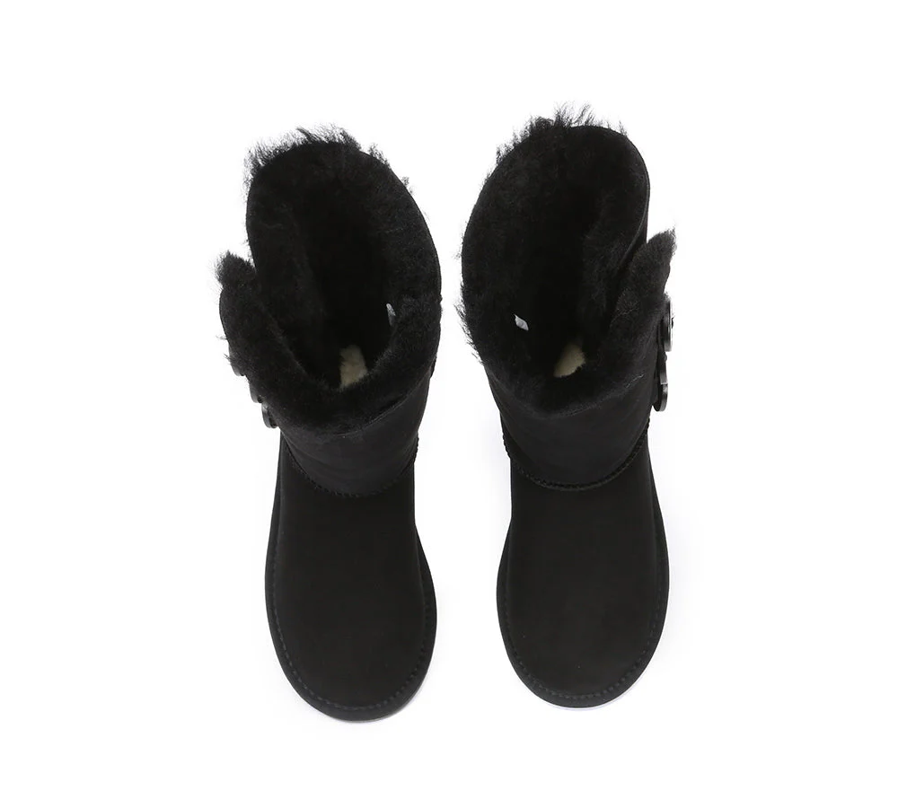 Australian Premium Double Face Sheepskin Tall Triple Button Water Resistant Boots - Image 25
