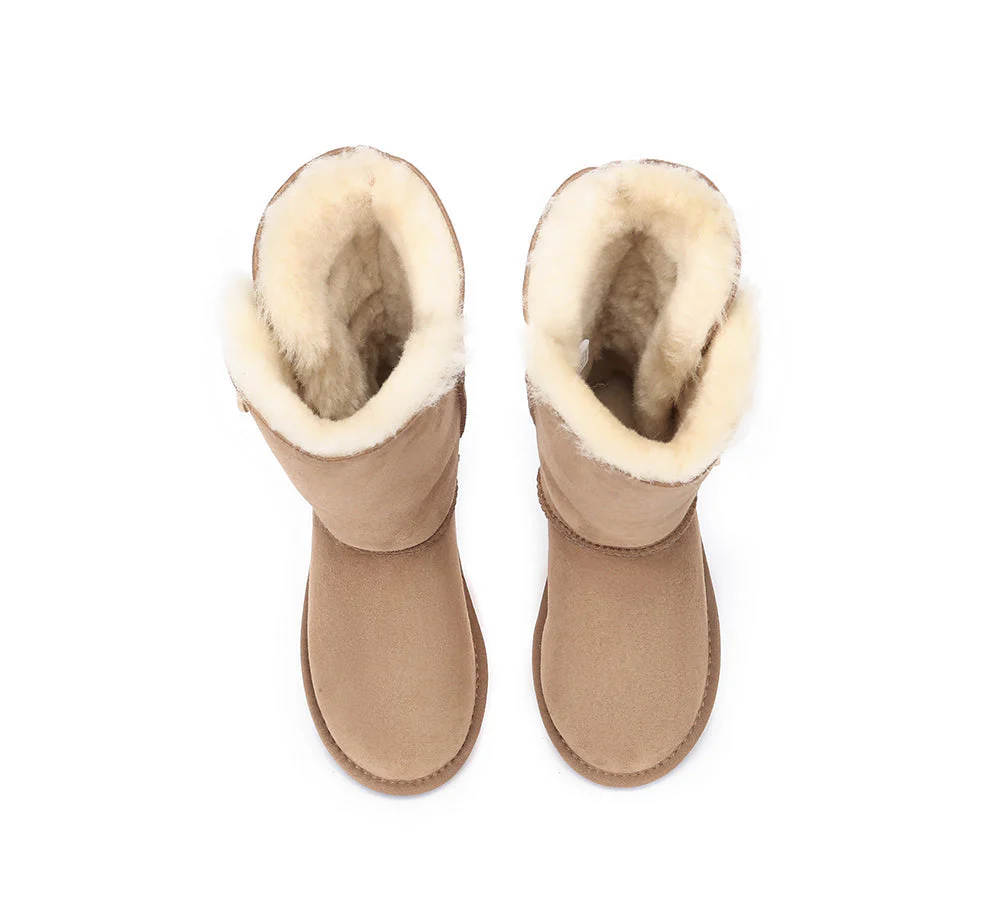 Australian Premium Double Face Sheepskin Tall Triple Button Water Resistant Boots - Image 7