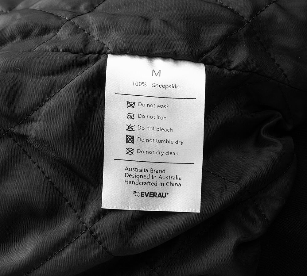Australian Sheepskin Detachable Wool Collar Bomber Jacket Voco - Image 11