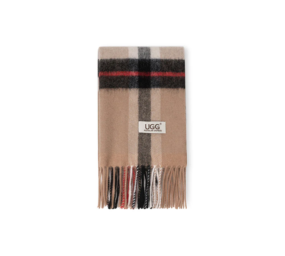 AUSTRALIAN SHEPHERD® 100% Wool Check Scarf Solara - Image 3