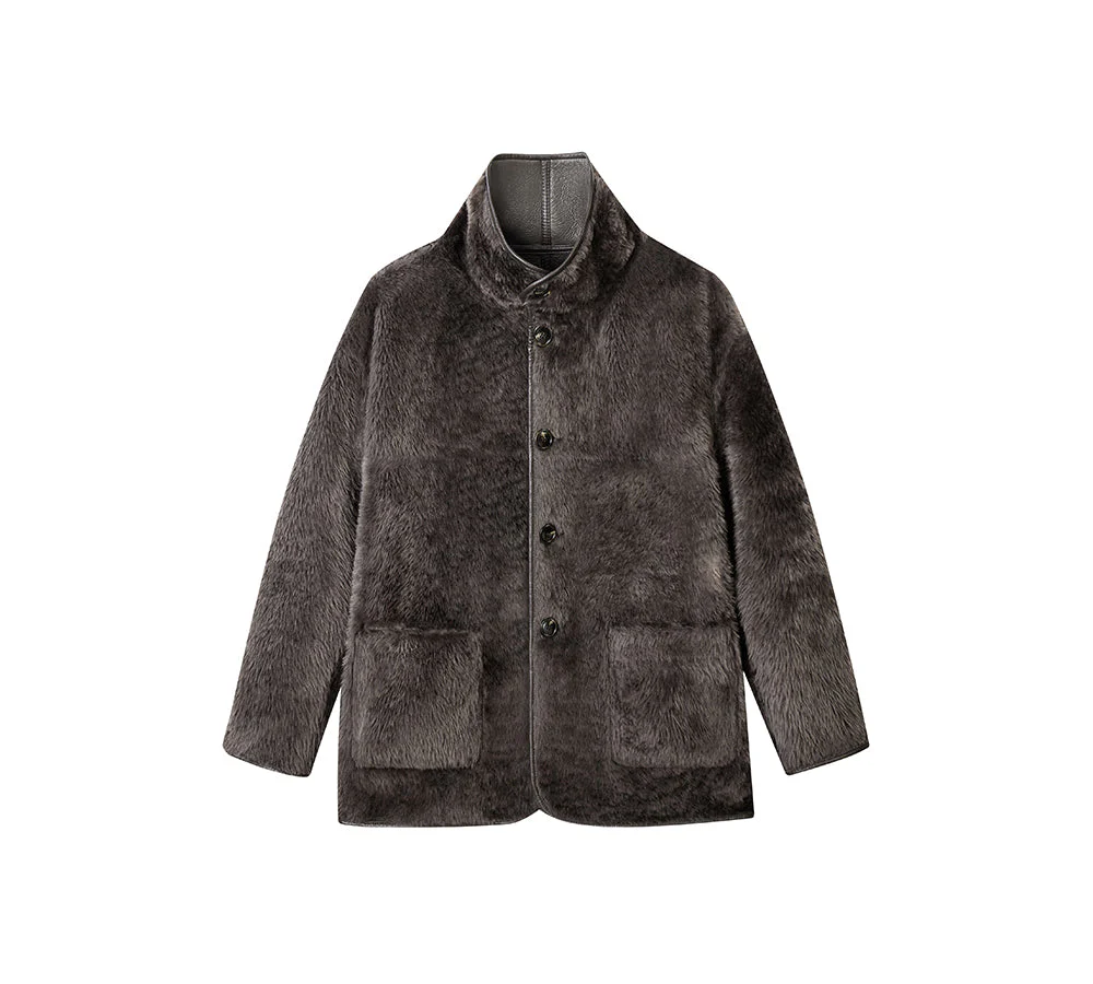 Double Faced Sheepskin Wool Reversible Jacket Vanea - Image 10