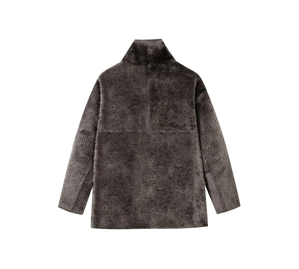 Double Faced Sheepskin Wool Reversible Jacket Vanea - Image 11