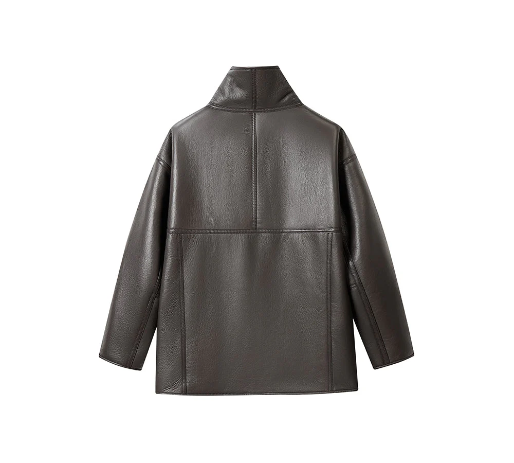 Double Faced Sheepskin Wool Reversible Jacket Vanea - Image 13