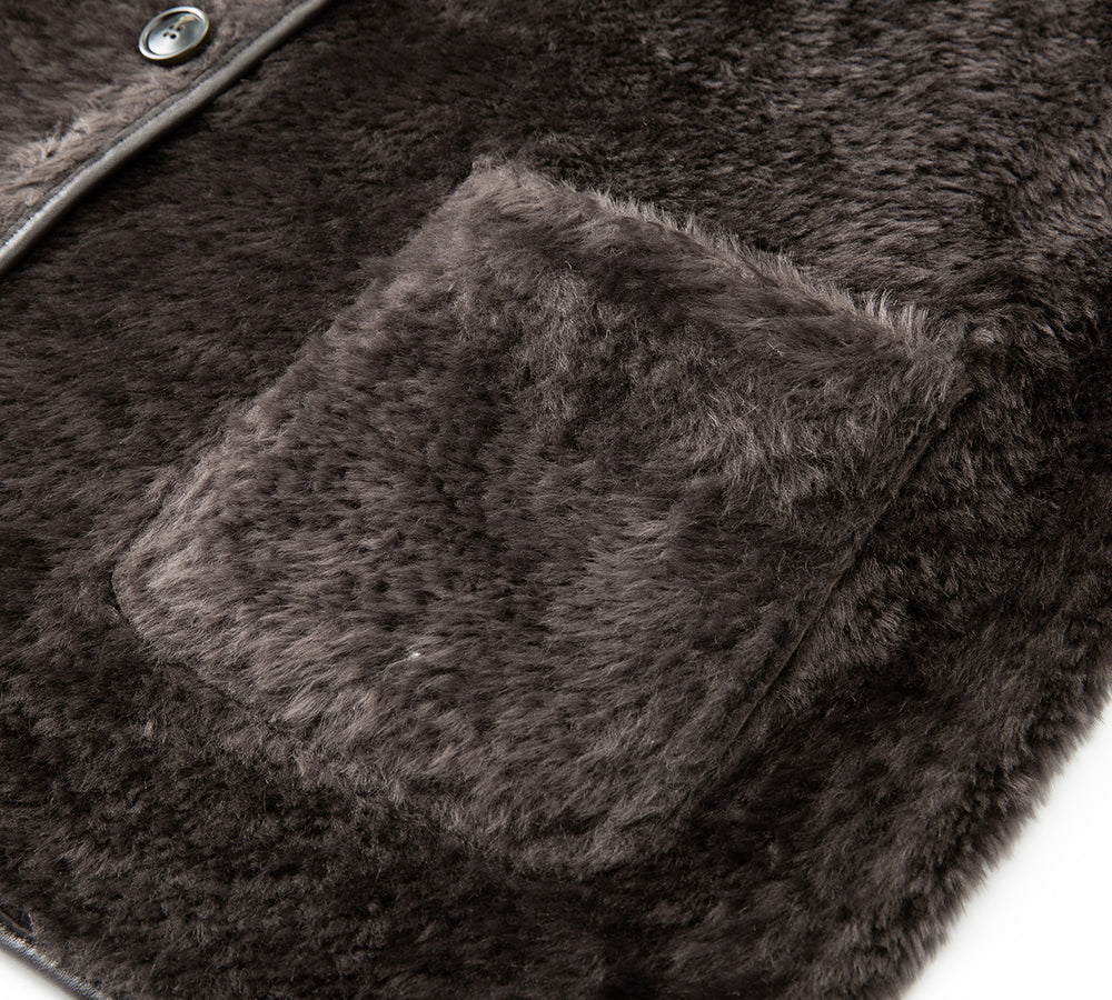 Double Faced Sheepskin Wool Reversible Jacket Vanea - Image 15
